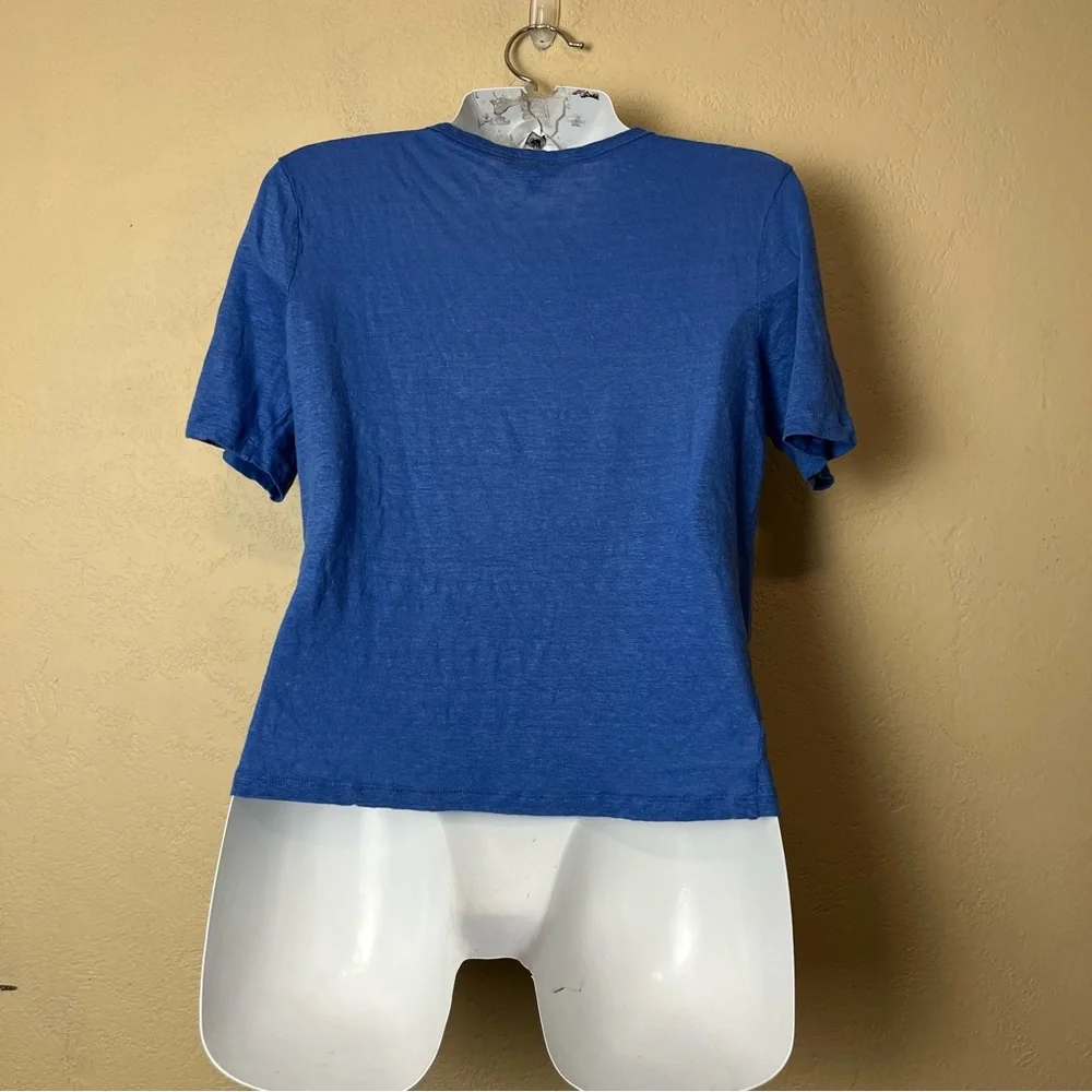 5/$30‎ Banana republic women short sleeve comfort 100% linen blue crop top large